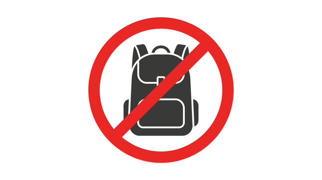 No Backpack Sign Isolated on Transparent Background