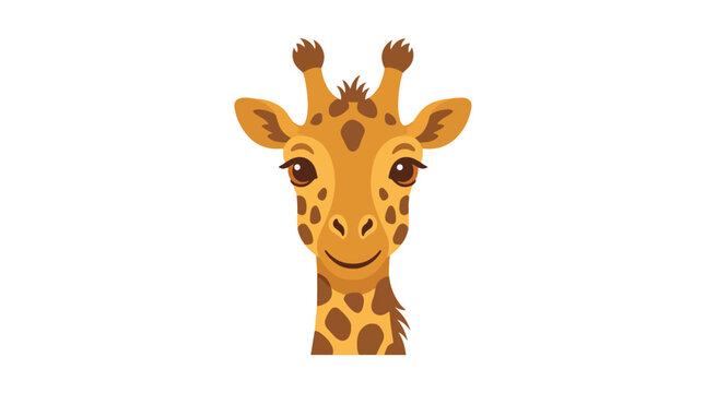 Cute cartoon giraffe head vector illustration