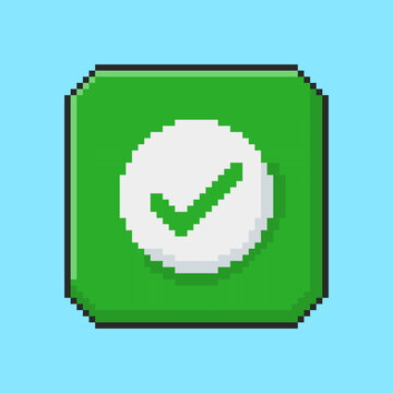 Pixel art Green Checklist game asset design
