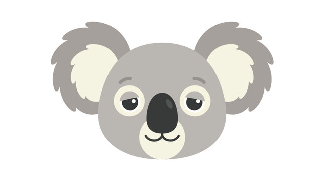 Cute koala face vector illustration with happy expression