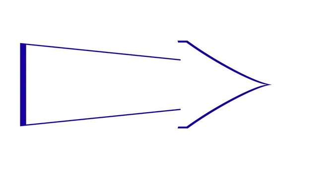CTA blue arrow animation video on white background