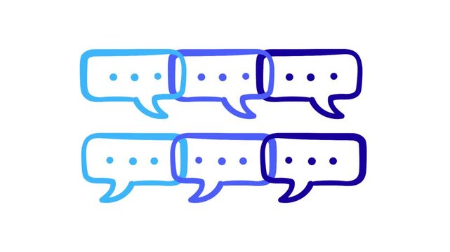 Doodle customer help chat windows animation video on a white background