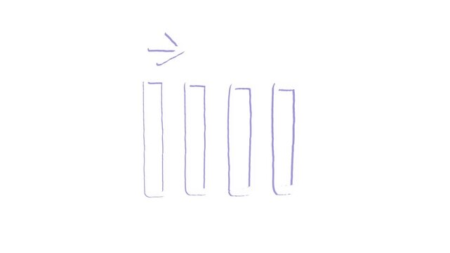 Downward trend graph animation video on a white background