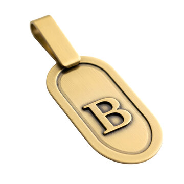 Gold 3d letter b icon on reflective surface