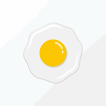 Fried Egg Isolated on White Background Breakfast Food