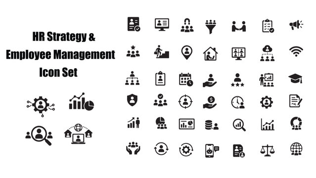 HR Strategy & Employee Management Icon Set