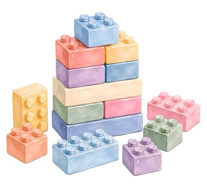 colorful plastic toy blocks
