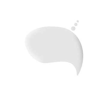 A single white thought bubble shape for creative communication design isolated on transparent background