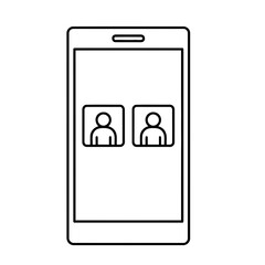Fototapeta premium Smartphone with two user icons
