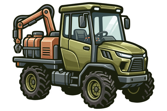 Futuristic utility vehicle for vineyard farming and agricultural field work