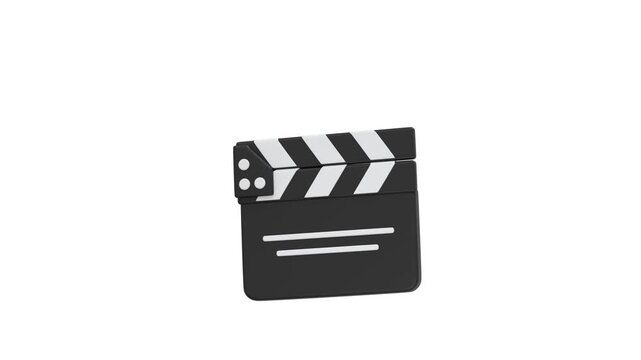 Film Clapper  icon 3d rendering animation on 4k