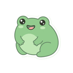 Fototapeta premium Cute Smiling Cartoon Frog Illustration.