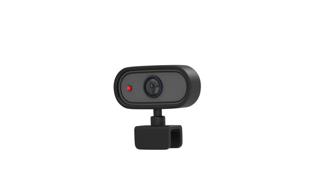 Webcam icon 3d rendering animation on 4k
