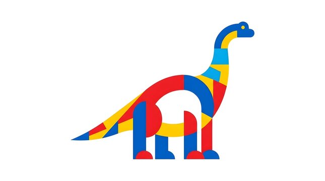 Modern geometric dinosaur logo icon isolated on white background
