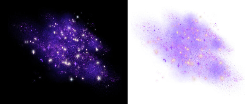 Violet Stardust Nebula Cloud with Twinkling Stars