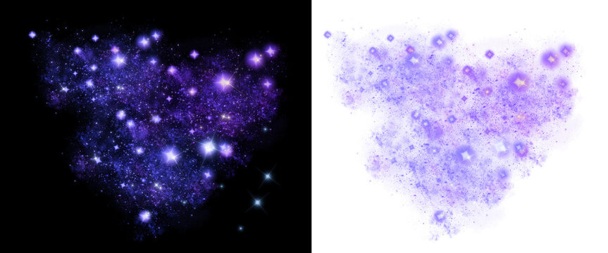 Blue Purple Stardust Cloud with Twinkling Stars