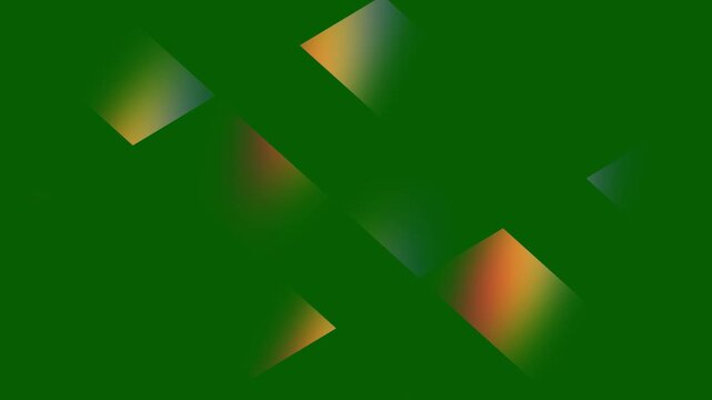 Futuristic geometric gradient bar motion background on green screen, colorful light leak animation over black backdrop for creative intro title screen 4k. video,