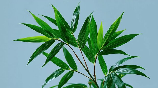 Fresh green leaf against a warm orange studio background