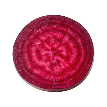 Fresh sliced red beetroot slice isolated on white background with beetroot