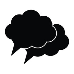 Fototapeta premium Cloud Speech Bubble Shape Icon for Message and Communication Design