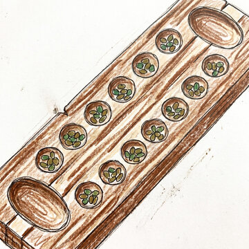 Traditional Indonesian games collection watercolor illustration set