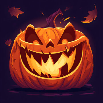 hilarious Halloween pumpkin illustration