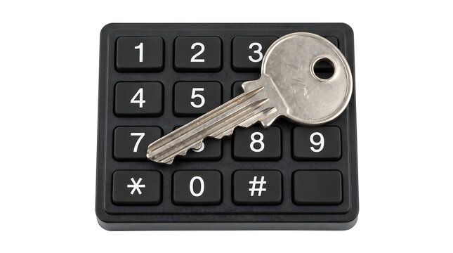 Cybersecurity access control with numeric keypad and physical key