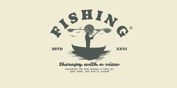 Retro vintage typography streetwear design. Angler typography slogan for print, jersey, tee, hat, t-shirt, sweatshirt, hoodie, wall art for clothing brand design - Vector