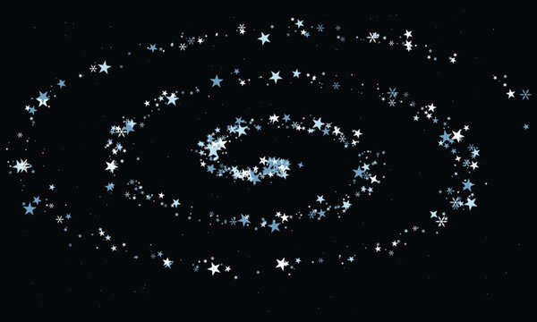 Abstract glowing star spiral against deep black background with subtle bokeh effect