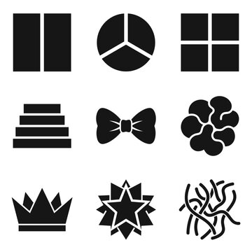 Pom poms and miscellaneous black vector icons