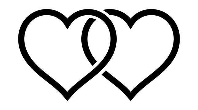 Two intertwined hearts icon