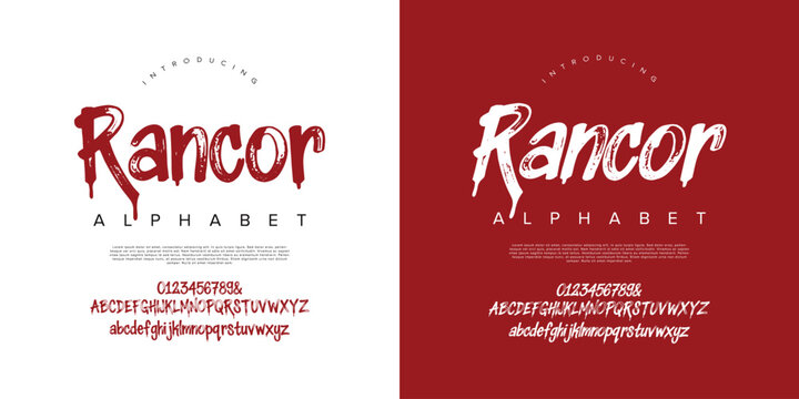 Rancor aggressive dripping blood horror font for Halloween posters and creepy designs