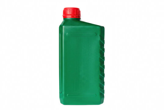 Green Plastic Canister with Red Cap