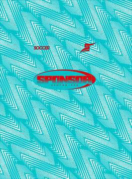 Cyan zig zag pattern background with soccer sponsor logo graphics ideal for apparel print designs in sportswear industry.