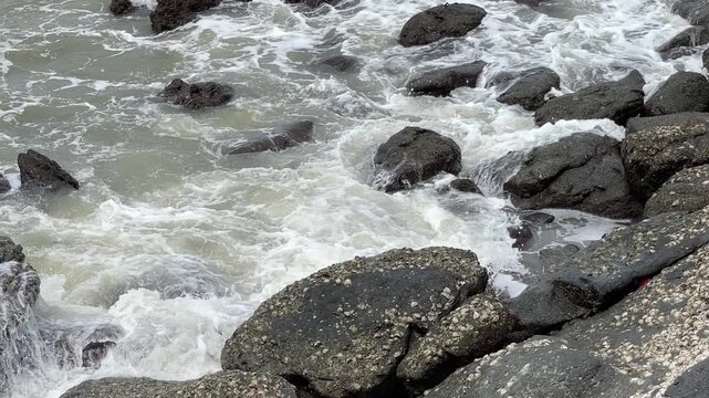 waves on the rocks