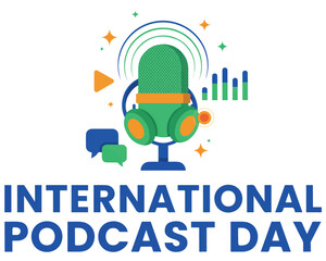 Fototapeta premium International Podcast Day Vector Illustration, Podcasting and Audio Entertainment Celebration Design
