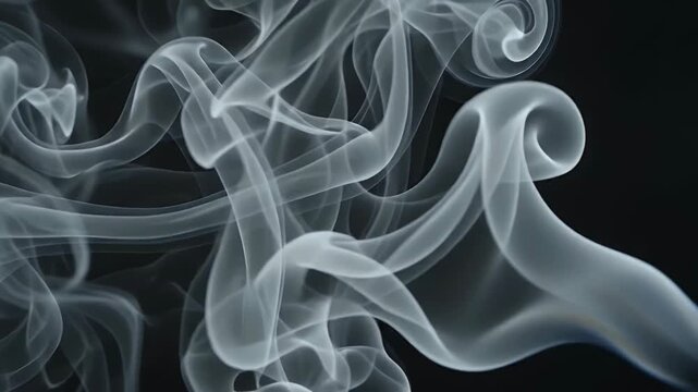 Abstract smoke plumes twist and reform in muted tones