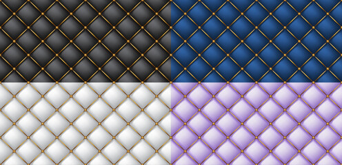 Fototapeta premium Quilted background. Upholstery quilted background. Quilted leather texture background. Seamless texture quilted background. Vector illustration