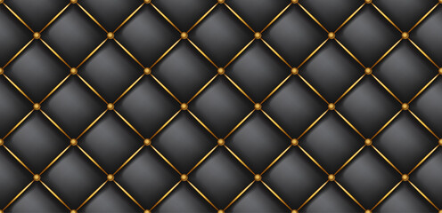 Fototapeta premium Quilted background. Upholstery quilted background. Quilted leather texture background. Seamless texture quilted background. Vector illustration