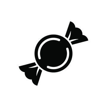 Black candy icon isolated on transparent background