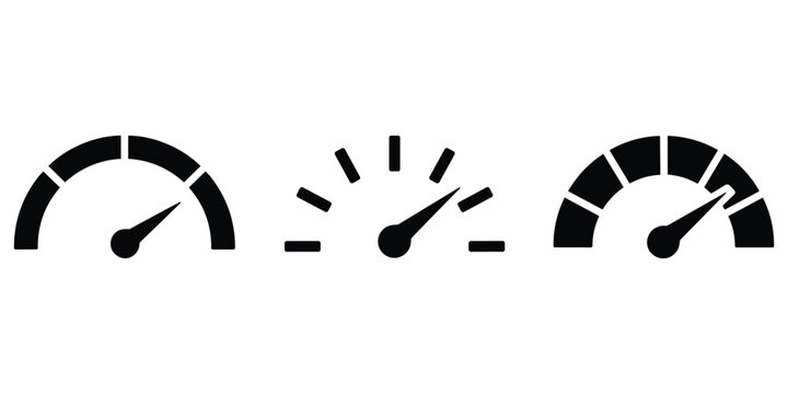 Set of speed meter or speedometer icon isolated on transparent background illustration