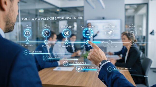 Businesswoman reviewing Q4 performance overview dashboard and sales graphs on tablet computer in bright office, female executive analyzing financial reports and marketing