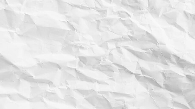 White recycle craft paper cardboard surface texture background stop motion. Stop motion of crumpled white paper texture, abstract loop background. Animated White Crumpled Paper Texture Background.