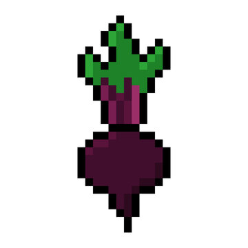 Pixel Art Beetroot Root Vegetable