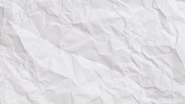 White recycle craft paper cardboard surface texture background stop motion. Stop motion of crumpled white paper texture, abstract loop background. Animated White Crumpled Paper Texture Background.