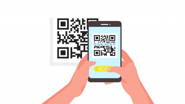 Hand Holding Smartphone Scanning Qr Code Animation 4K On Alpha