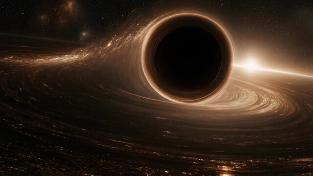 Copper Gas Streams Circling Black Hole in Space 4K