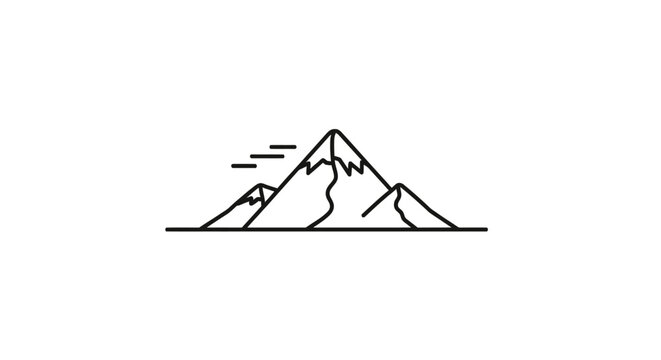 Mountain Range Landscape Simple Illustration.