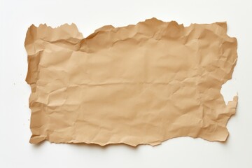 Fototapeta premium Brown ripped paper backgrounds white background cardboard.