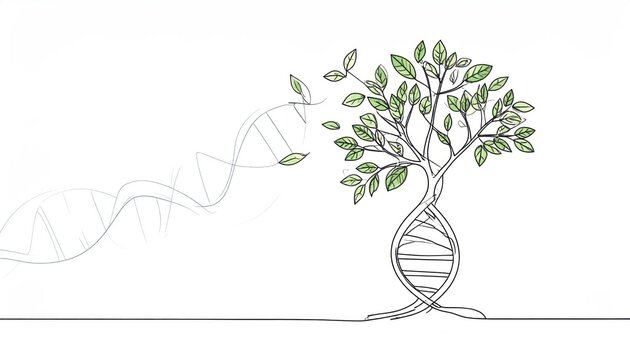 Genetic tree of life concept illustration.